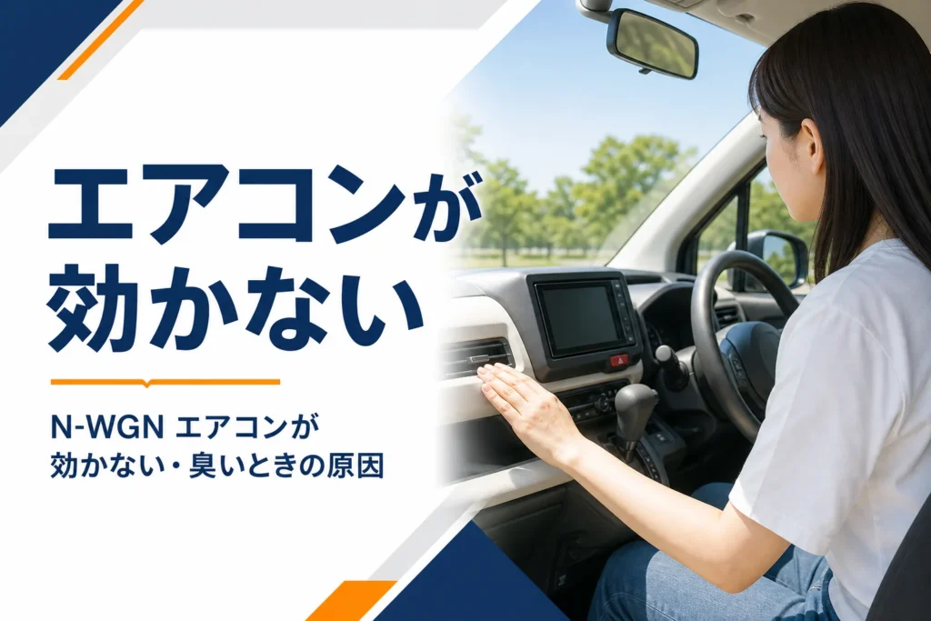 軽自動車のエアコンの吹き出し口に手をかざす様子