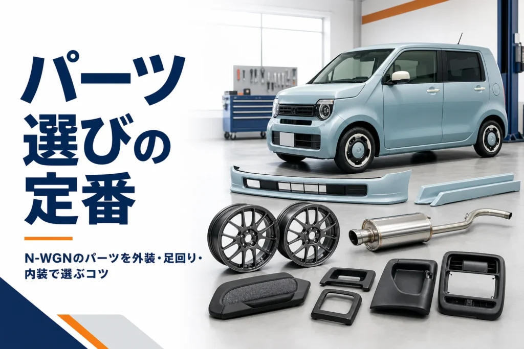 N-WGNのカスタムパーツを並べたアイキャッチ