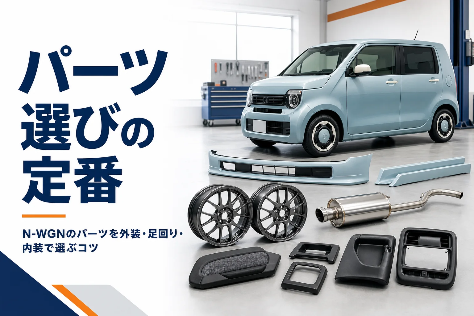 N-WGNのカスタムパーツを並べたアイキャッチ
