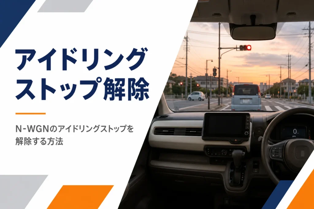 信号待ちをするN-WGNの運転席からの眺め
