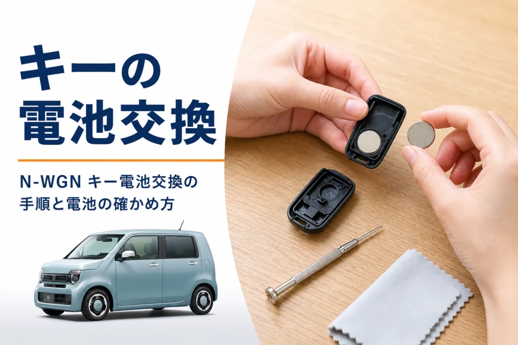 スマートキーのケースを開けてボタン電池を入れ替える手元