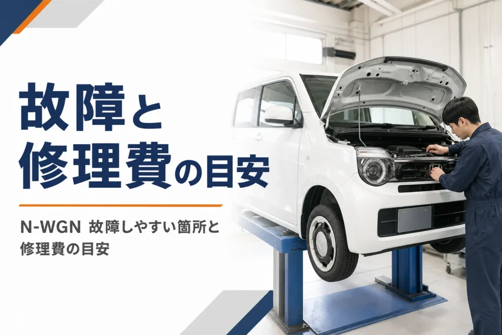 整備工場で点検を受ける軽ハイトワゴン