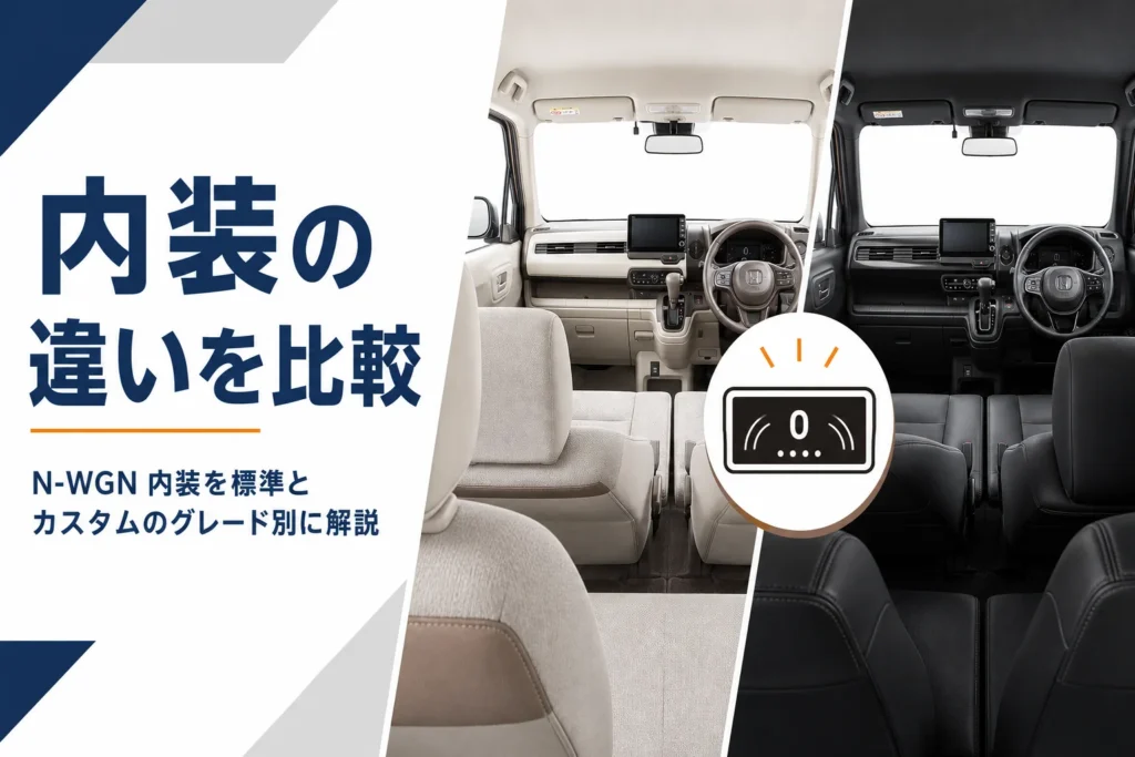 N-WGNの標準Lとカスタムの内装の雰囲気を左右に並べたアイキャッチ