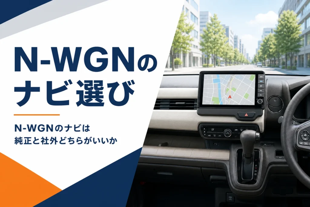 軽ハイトワゴンのインパネに収まった地図表示のナビ画面
