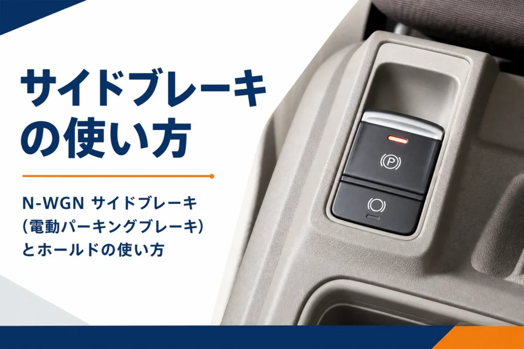 軽自動車のセンターコンソールにあるパーキングブレーキのスイッチ