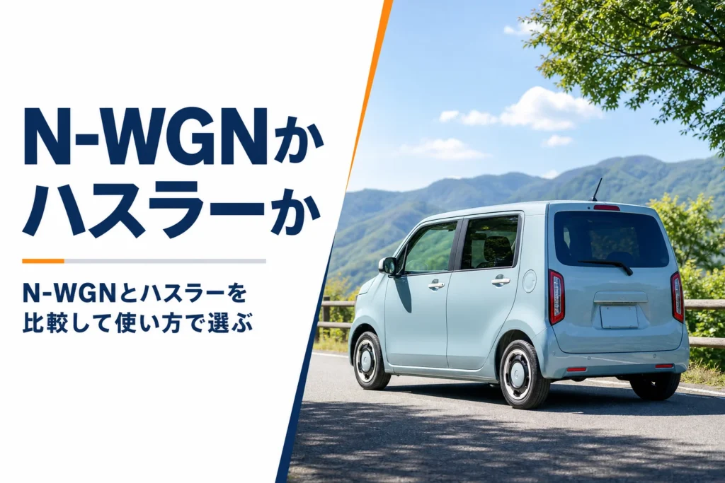 郊外の道沿いに停まるN-WGN
