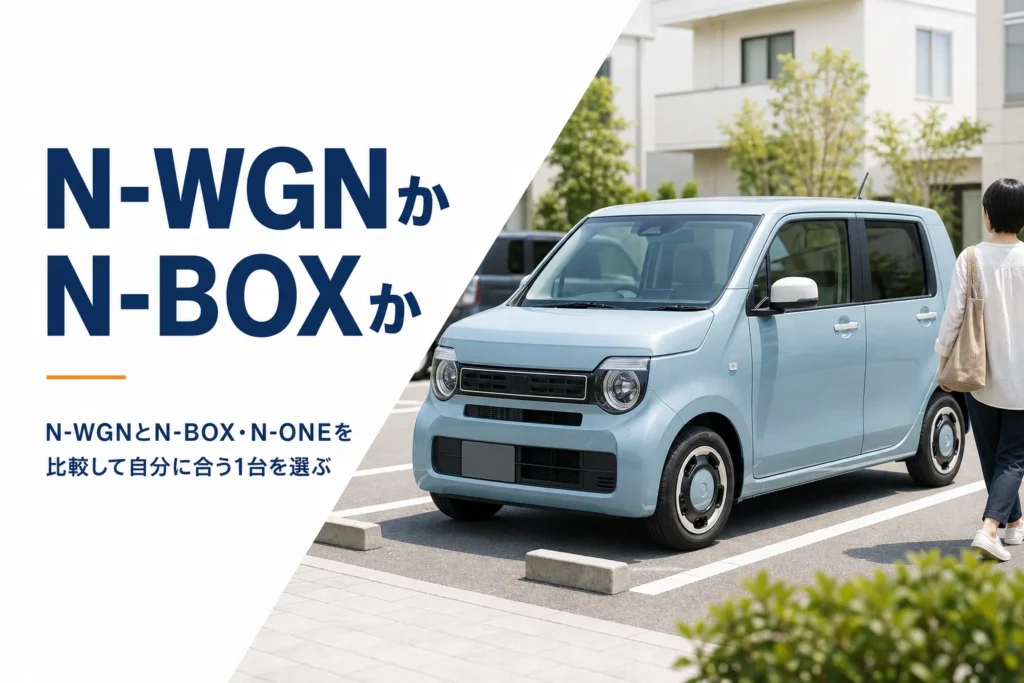 住宅街の駐車場に停まるN-WGN